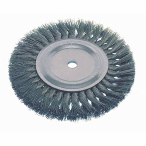Osborn 26076 Wheel Brush With (2) 1/4 x 1/8 in Keyways, 12 in Dia Brush, 5/8 in W Face, 0.014 in Dia Standard/Twist Knot Filament/Wire, 1-1/4 in Arbor Hole